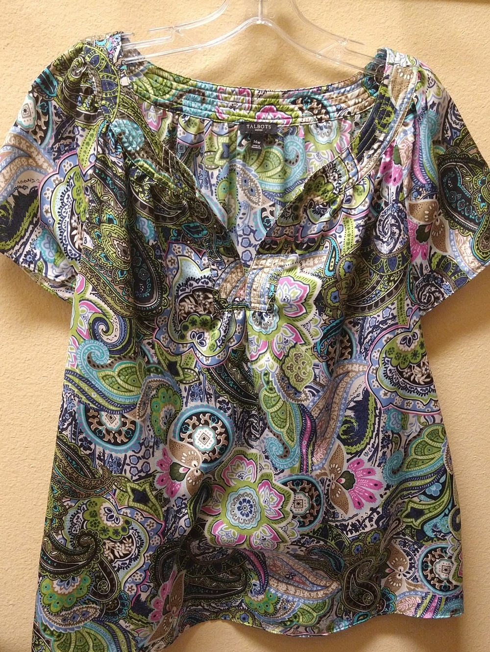 Talbots Paisley Short-Sleeve Blouse